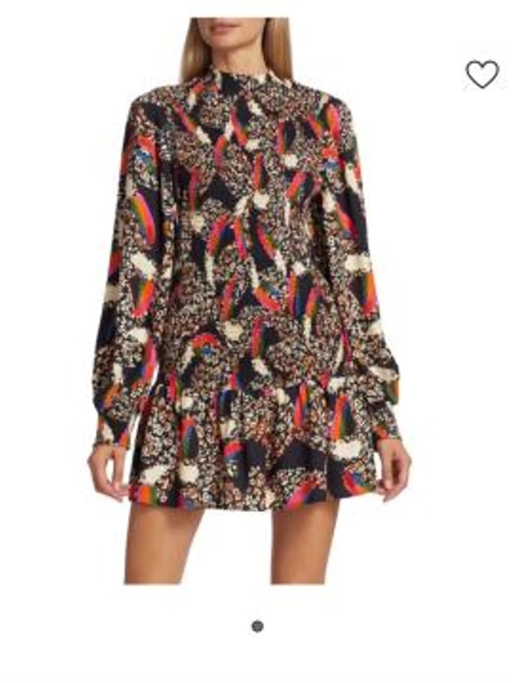 FARM RIO sz S Smocked Mini Dress in Leopard Toucans 100% Viscose